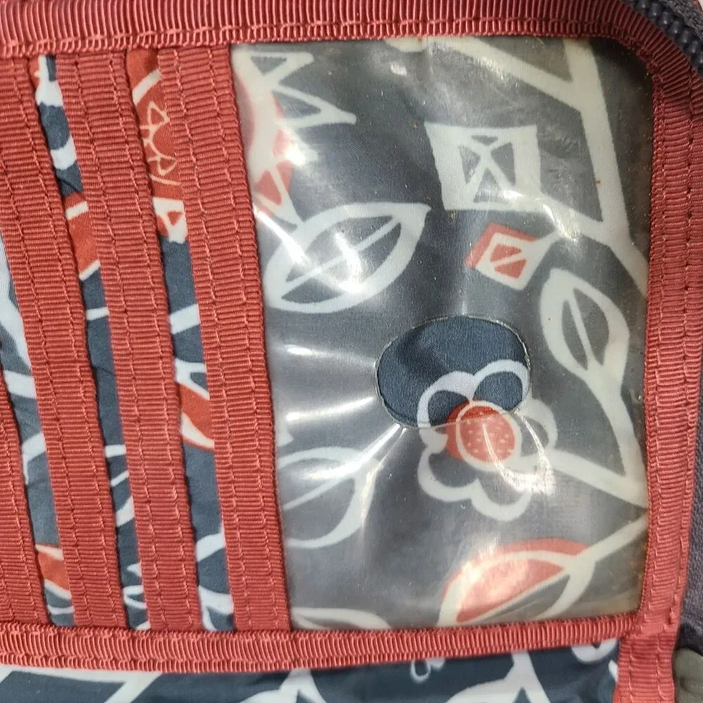 Overland Equipment Zip Around Wallet Wristlet Red Teal Travel Organizer